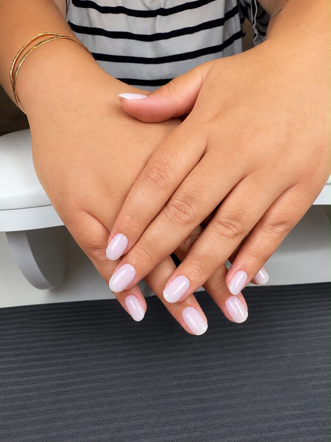 Soft milky pink manicure
